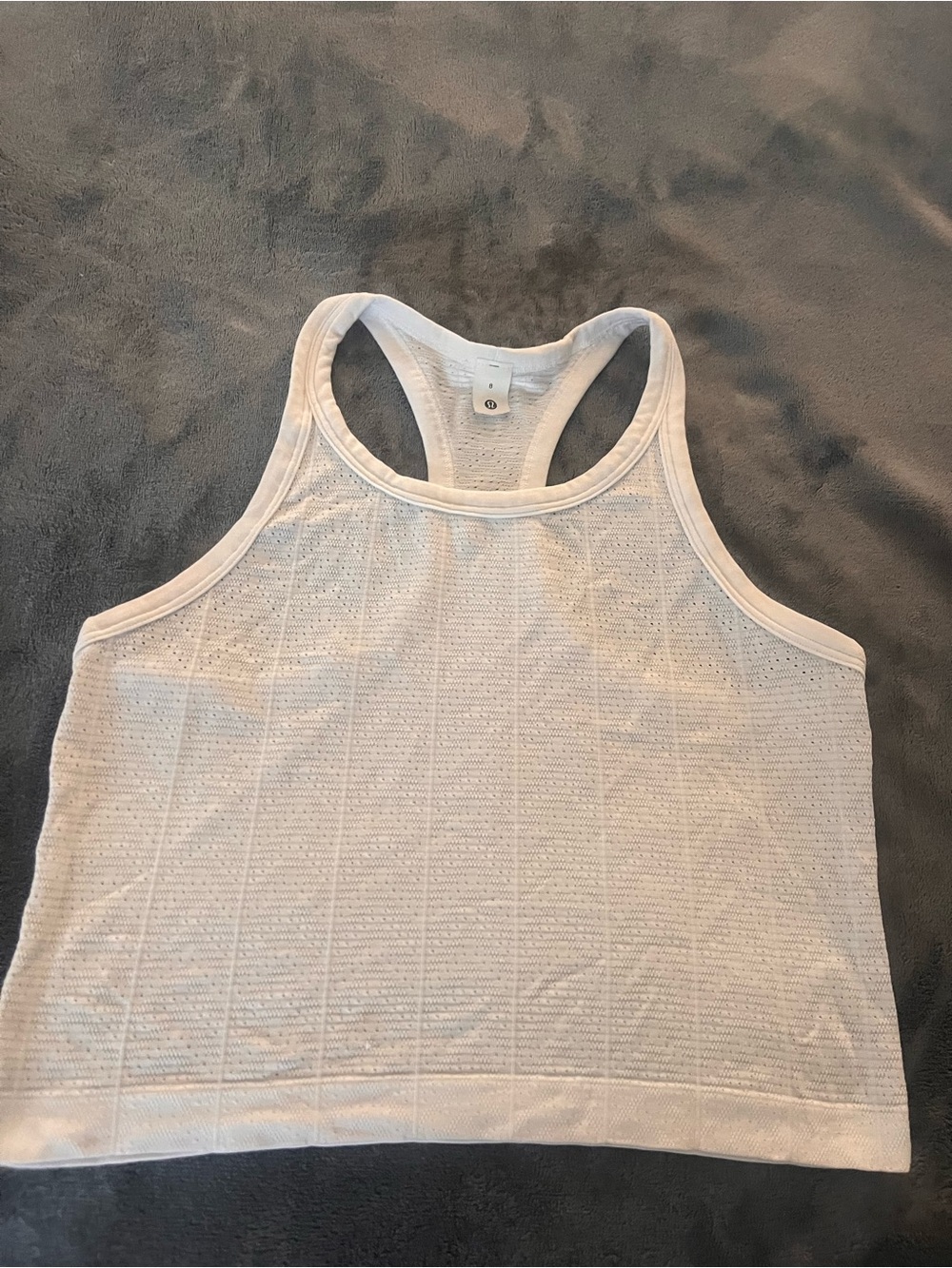 lululemon athletica White Ribbed Racerback Tank